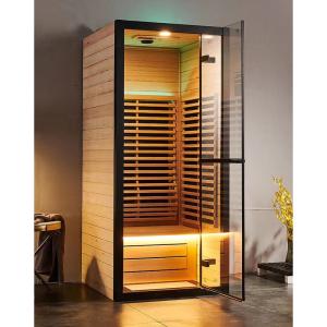 Wholesale Canadian Hemlock Spectrum 1 Person Dry Steam Infrared Sauna Room Home Spa Fitness from china suppliers