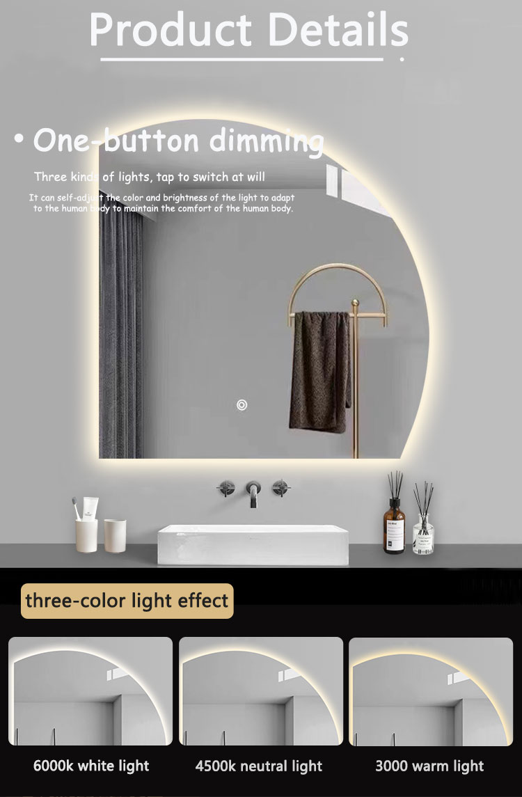 LED Strip Customized Trichromatic Light Smart Mirror A Must-Have for Modern Bathrooms