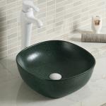 19x19 12x12 Round Drop In Bathroom Sink Basin Rustic Orange Red White Grey