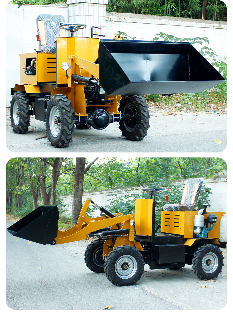 Electric Start 1000kg Hydraulic Backhoe Loader Mini Front End Loader With Back Hoe