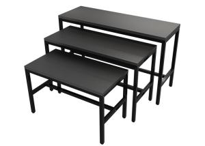 Wholesale Wooden Panel Metal Frame Garment Display Stands Clothing Display Tables Black Finish from china suppliers