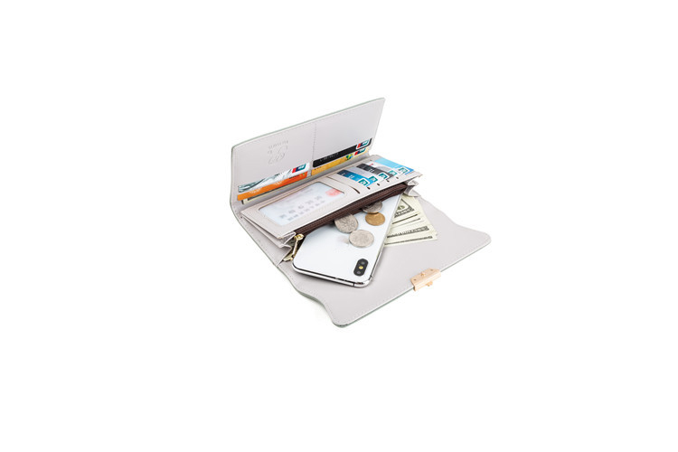 Women's Fashionable Wallets with Multifunctional and Frosted Design in PU Leather