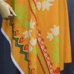 Blue Red Yellow Polyester Digital Printed Fabric Colorful Flower For Garment