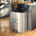 Home Kitchen Stainless Steel Foot Pedal Waste Bin 56L Capacity Soft Close Inner