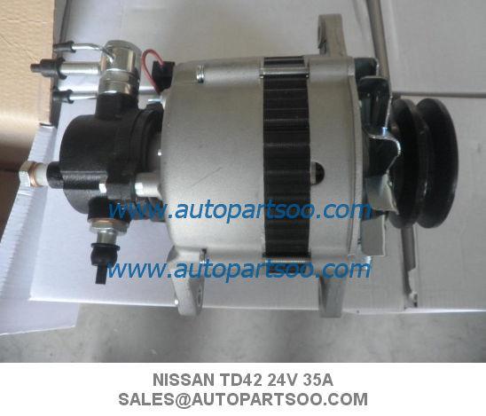 Alternador NISSAN TD42 23100-11T18 NISSAN Patrol SAFARI ALTERNATOR,24V,35 AMP