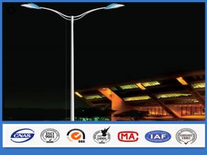Wholesale 2 Arms Conical galvanized steel BS729 flood light pole , easy maintenance commercial lighting poles from china suppliers