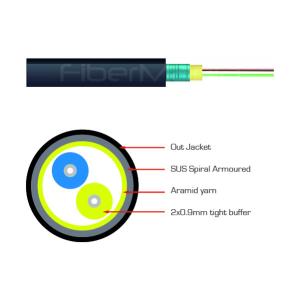 Wholesale GJYWFJH Optical Fiber Cables Indoor / Outdoor Single Mode Armored Fiber Optic Cable from china suppliers