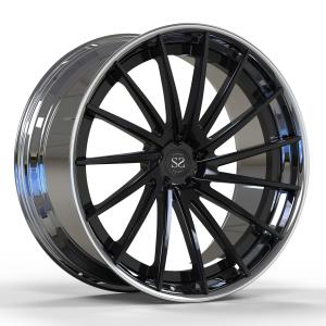 Wholesale 2-piece Disc Black Barrel Polished Forged Wheels For Audi BMW Benz from china suppliers