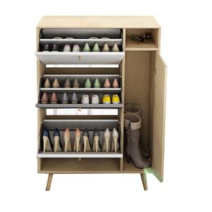 Wholesale Convenient Melamine Particle Board Shoe Rack , Wooden Shoe Cabinet Storage from china suppliers