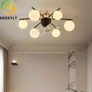 Wholesale Nordic Modern 6 Heads Shaking Head Ceiling Fan Lamp for Bedroom Lighting from china suppliers