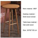Bar Height Bistro Table And 2 Chairs Indoor With Umbrella Hole Wood Postmodern