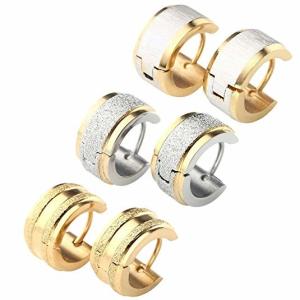 Wholesale 18G Stainless Steel Small Hoop Huggie Hinge Stud Earrings Silver Black Blue Gold from china suppliers