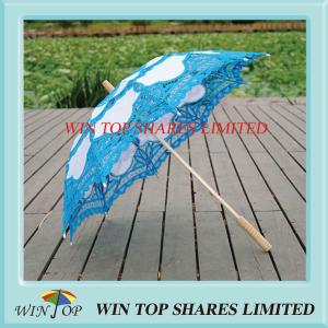 Wholesale Light blue and white embroidery craft parasol supplier from china suppliers