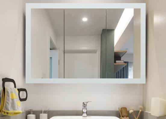 Oak Framed Bathroom Mirrors White Color Size Customized Decorative Dressing