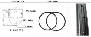 Wholesale super light only420g30x25mm width MTB carbon rims clincher Mountain bike 29&quot; clincher rims from china suppliers