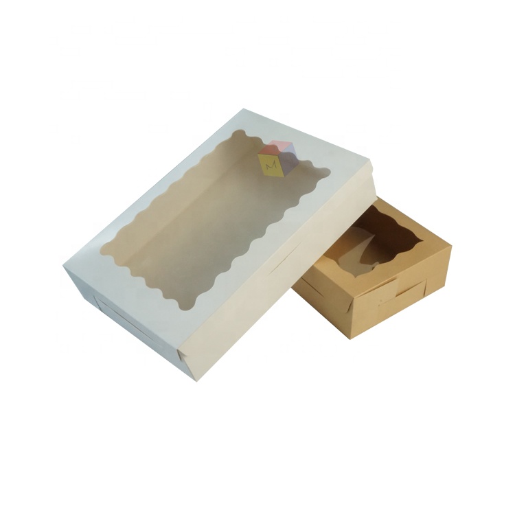 Custom square gift packaging box with clear window and glossy lamination in CDR format