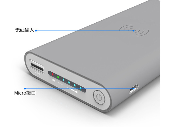 Grey Usb C Portable Charger With Silk Screen / Color Printing Logo