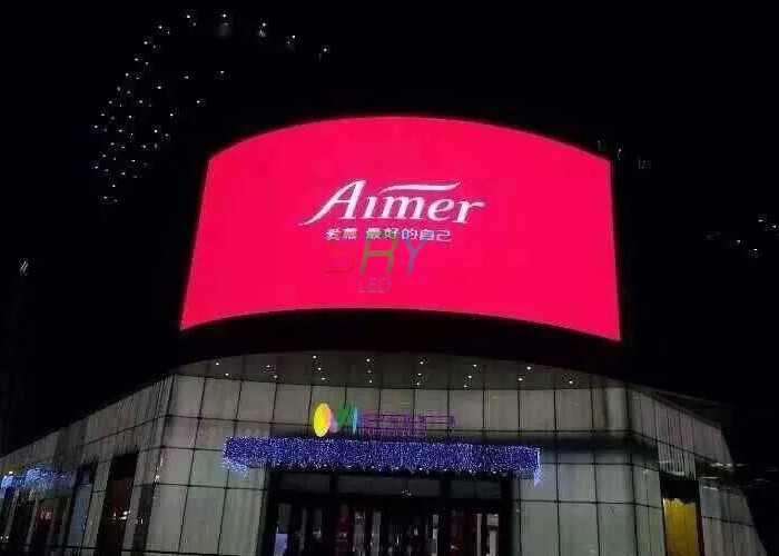 SMD3535 P10 Curved LED Screens , LED Outdoor Advertising Board For Building