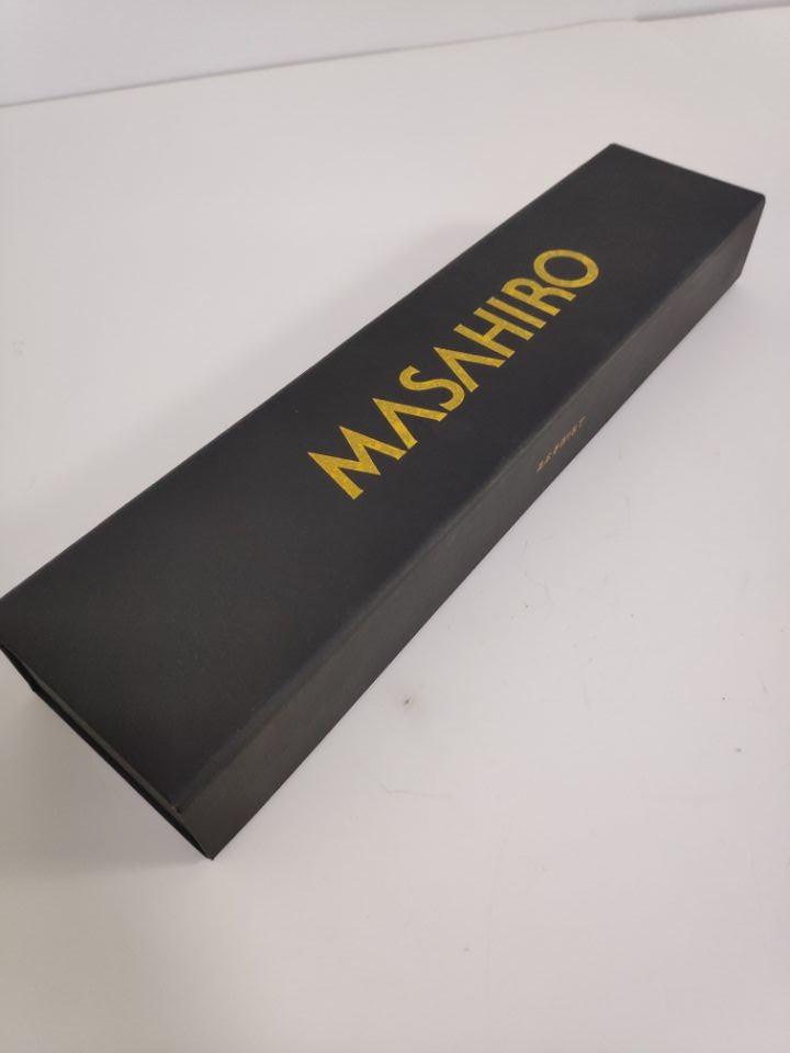 Customized cardboard logo gold folied gift folding magnetic flap box for knife with innertray