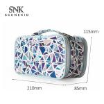 Portable Geometric PU Leather Toiletry Makeup Zipper Wash Bag Waterproof