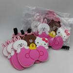 Pink Hello Kitty Friends Rubber PVC Luggage Tags Suitcase Luggage Tags With