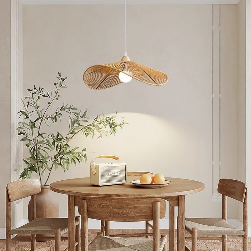 Nordic Wabi Sabi Led Pendant Lights For Living Room Home Decoration Rattan Bedroom Chandelier(WH-AP-587)