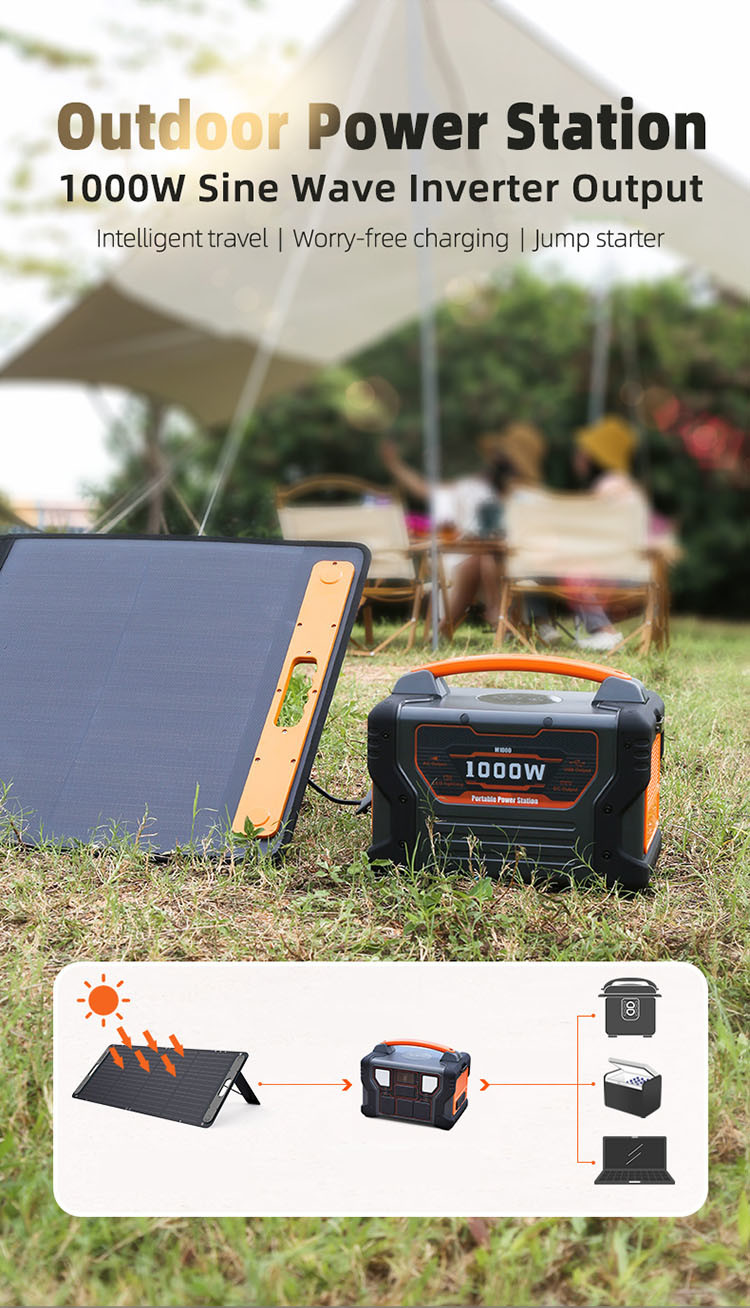 1000w Rechargeable Portable Power Station 270000Mah MPPT Lifepo4 Solar Power Station