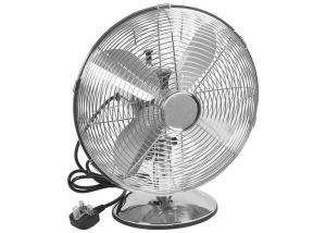 Wholesale 12 Inch Metal Table Fan Brushed Nickel On - Off Knob Switch / Small Vintage Desk Fan from china suppliers