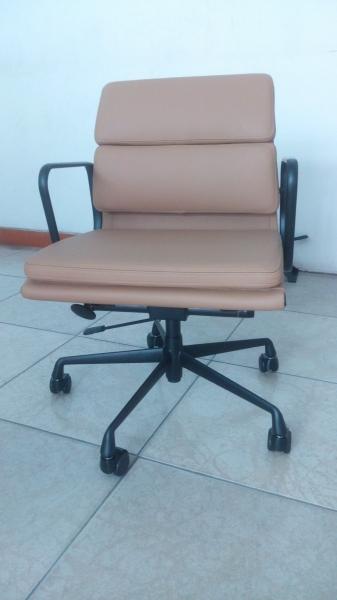 Sophisticated Ergonomic Office Chair Brown Color Soft Pad Back 360 Degree Swivel