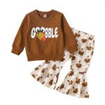 Two Piece Print Girls' Children'S Easter Costumes Casual Style
