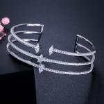 Round Bracelets & Bangles For Women Wedding Gift Gold Silver Plated CZ