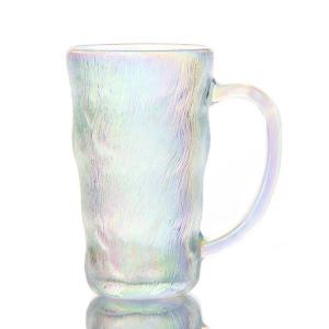 China 300ml Crystal Coffee Mugs Glacier Glass Tumbler With Handle on sale