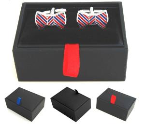 Wholesale Men Black Cufflink Box Cardboard Gift Showing Recyclable Feature 85x45x35 mm from china suppliers
