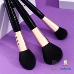 Classic Black Synthetic Hair Makeup Brush Kabuki Golden Aluminium Ferrule Eco