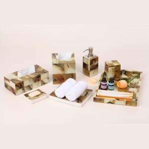 Wholesale Hotel resin product bathroom accessories resin towel tray/tissue box from china suppliers