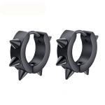 Meaeguet Black Gothic Punk Stud Earrings For Women Men 316L Stainless Steel