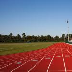 Graphic 400 Meter Synthetic Sports Flooring Surfaces Wear Resistance
