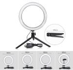 USB Dimmable Ring Led Beauty Light , Desk Makeup Light Live Stream Phone Holder