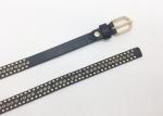 Light Weight Womens Studded Leather Belt With Gold Buckle 3/4" Width