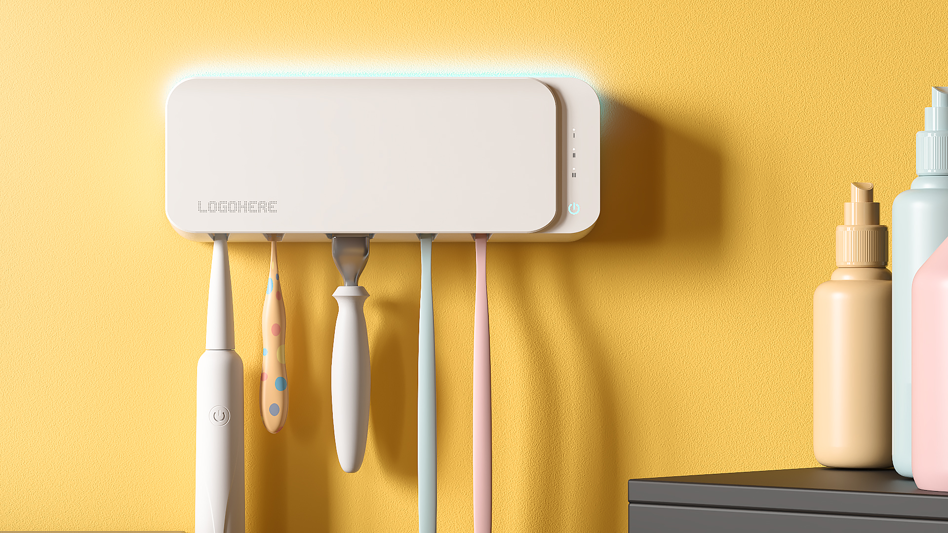 Wall Mounted UV Light Sanitizer For Bathroom Toothbrush Holder