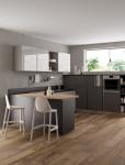 U Shaped Lacquer Kitchen Cabinet Tailored White And Grey Kitchen Cabinet