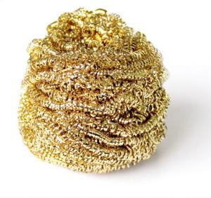 Wholesale Round Shape Brass Steel Kitchen Scrub Pads , Harmless To Skin Metal Scouring Pad from china suppliers