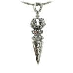 Men's Stelring Silver Wheat Chain Thai Silver Vintage Vajra Pestle Amulet