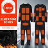 Winter Men Warm Electric Heating Suit Set Heating USB Heated Thermal Underwear