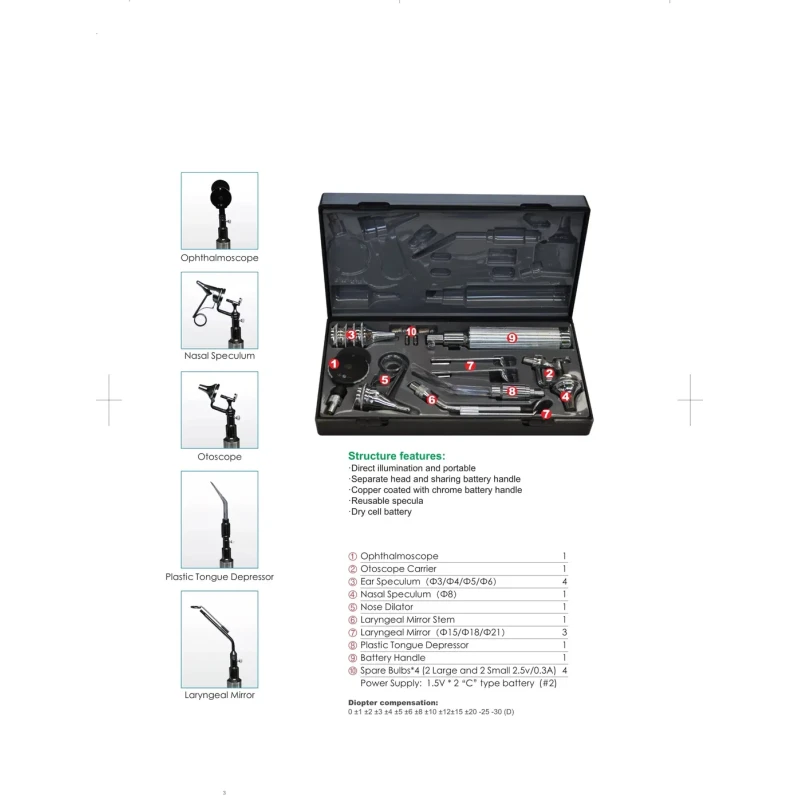 56*34*32cm Electric Medical Eye and Ent Diagnostic Set with Powerful Features