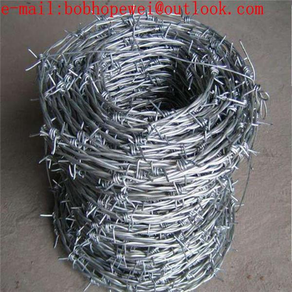 Quality security barbed wire fencing / galvanized barbed wire/double twist barbed wire/ 2 strand 4 point barbed wire mesh for sale