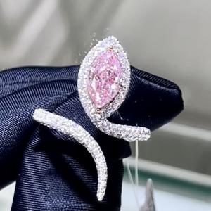 Wholesale 18k Marquise Shape Luxury Design Women Ring Pink Lab Grown Diamond Ring For Party / Banquet from china suppliers