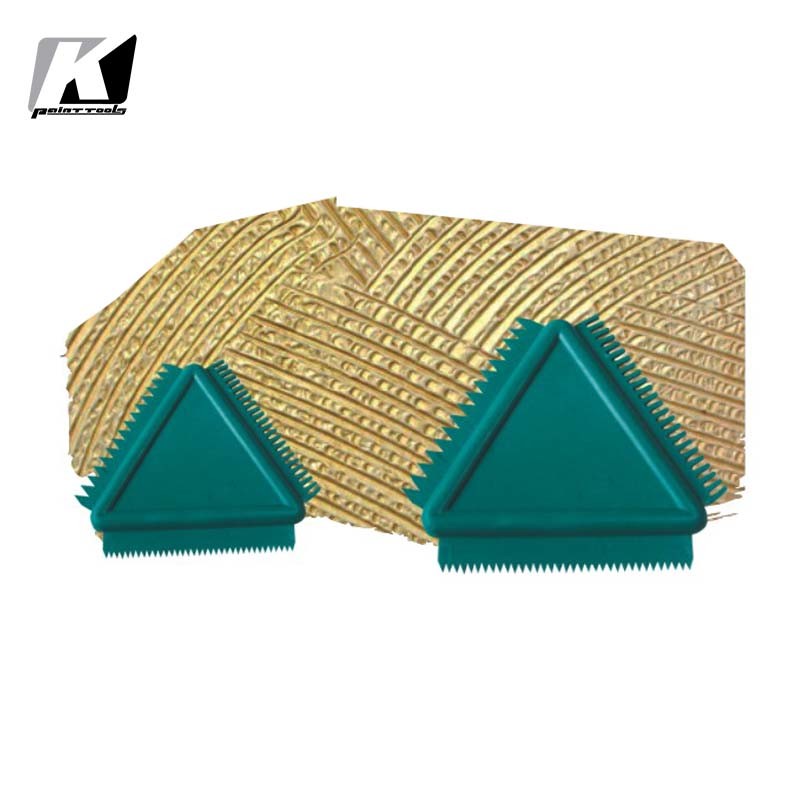 Wholesale Triangular Green Rubber Graining Comb , Sturdy Plastic Paint Scraper from china suppliers