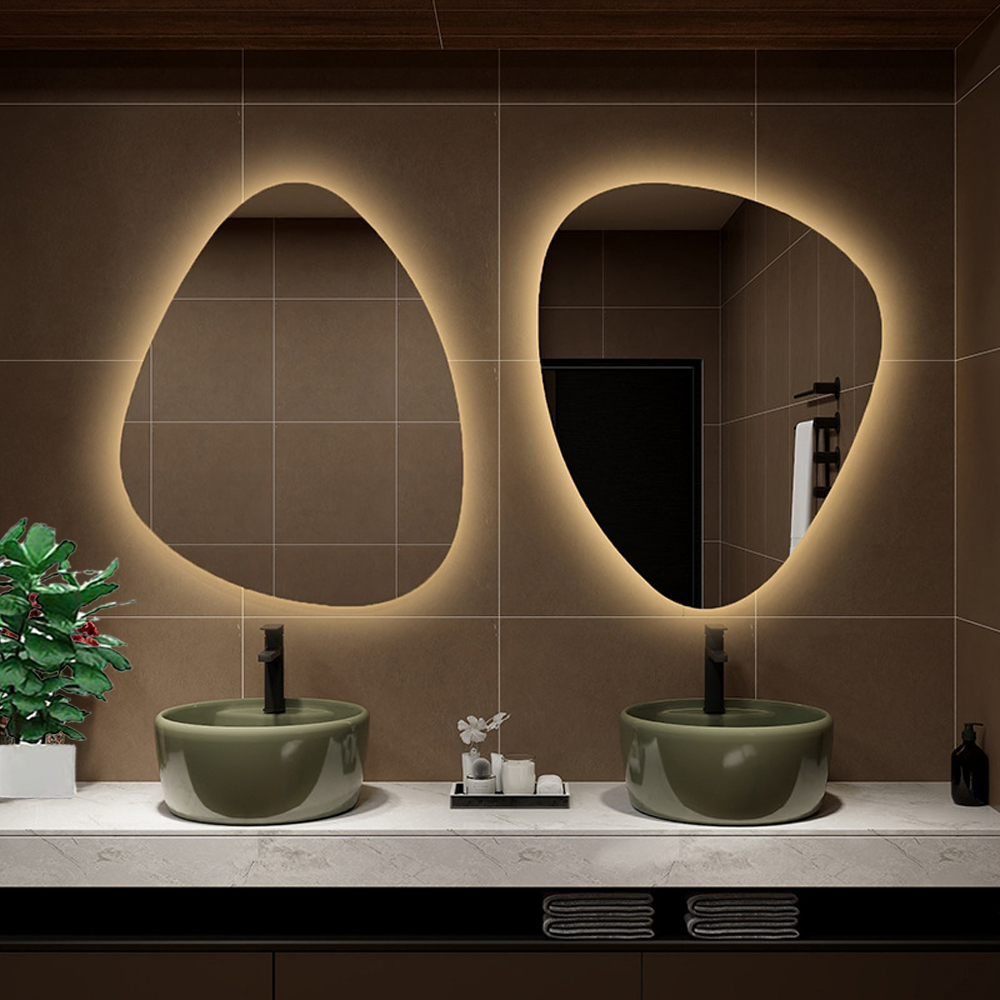 Full Size Unbreakable Glass Mirror for Top Fashion Ornate Safety in Hotel LED Mirror
