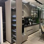 Fiberglass Coffee Color Modular Steel Modern High Gloss Kitchen Cabinets